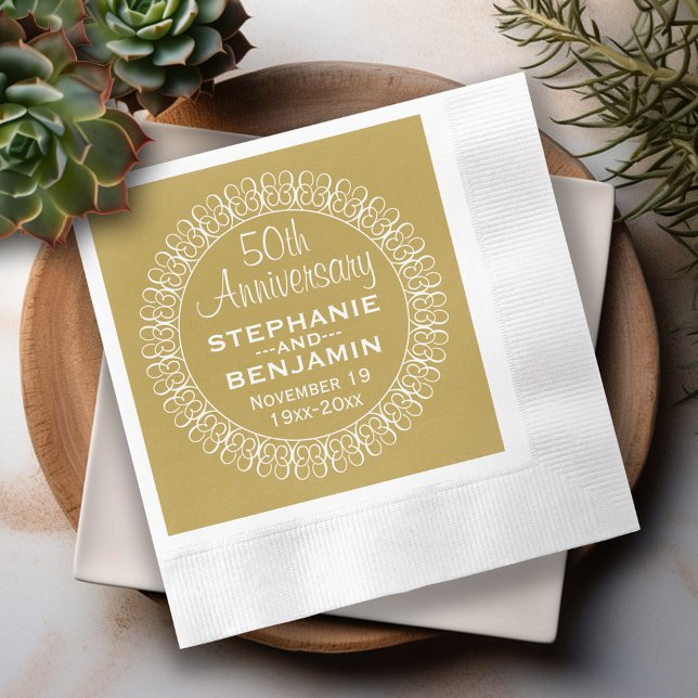 50th Wedding Anniversary Personalised Napkin (50th Wedding Anniversary Napkins)