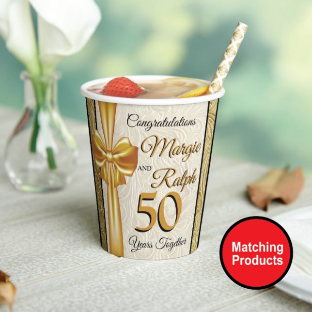 50th Wedding Anniversary Personalised Paper cup (Creator Uploaded)