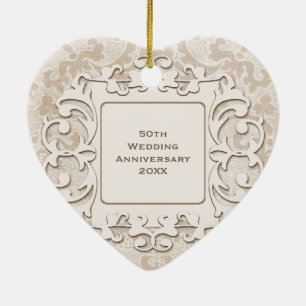 50th Wedding Anniversary Personalised Photo Ceramic Ornament