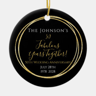 50th Wedding Anniversary Personalized Ceramic Ornament
