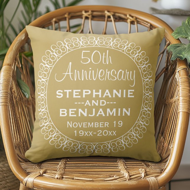 50th Wedding Anniversary Personalized Cushion (Custom Anniversary Pillow)