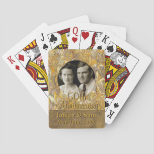 50th Wedding Anniversary   Personalized Photo Playing Cards