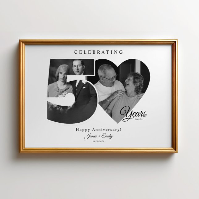 50th Wedding Anniversary Photo Collage Keepsake Poster (Creator Uploaded)