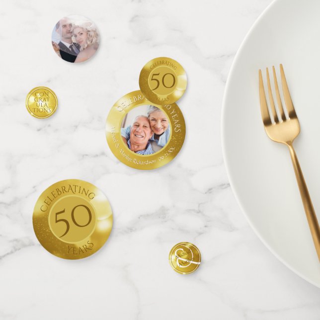50th Wedding Anniversary Photo Confetti (Group)