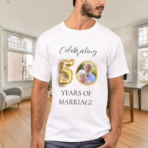 50th wedding anniversary photo gold guy T-Shirt