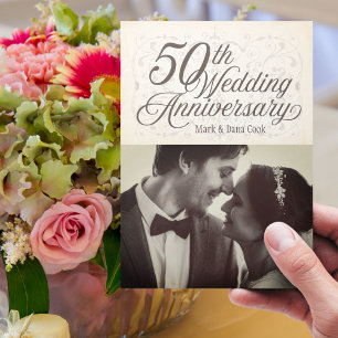 50th Wedding Anniversary Photo Invitation