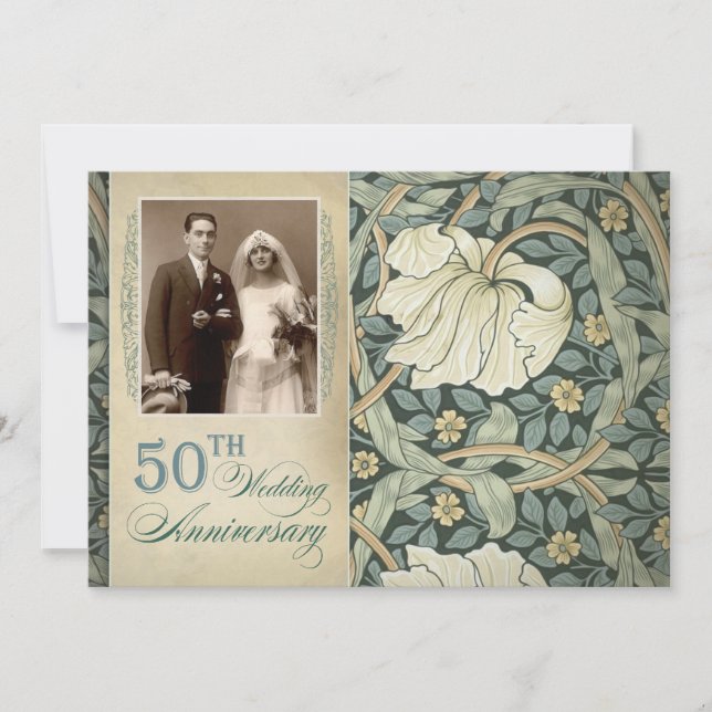 50th wedding anniversary photo invitations (Front)