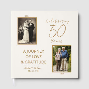 50th Wedding Anniversary Photo Ivory Gold Photo Guest Book