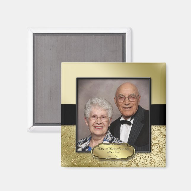 50th Wedding Anniversary Photo Magnet (Front/Back)