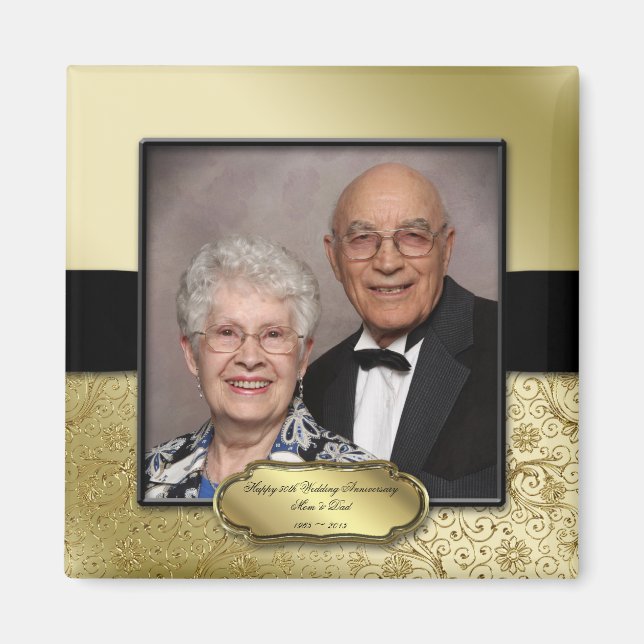 50th Wedding Anniversary Photo Magnet (Front)
