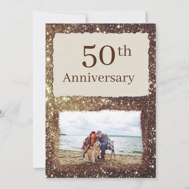 50th Wedding Anniversary Photo Party Invitation (Front)