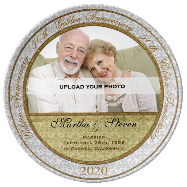50th Wedding Anniversary Photo Plate (Front)