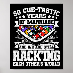 50th Wedding Anniversary Pool Billiards 50 Years M Poster