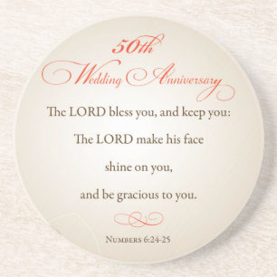 50th Wedding Anniversary, Religious Lord Bless Coaster