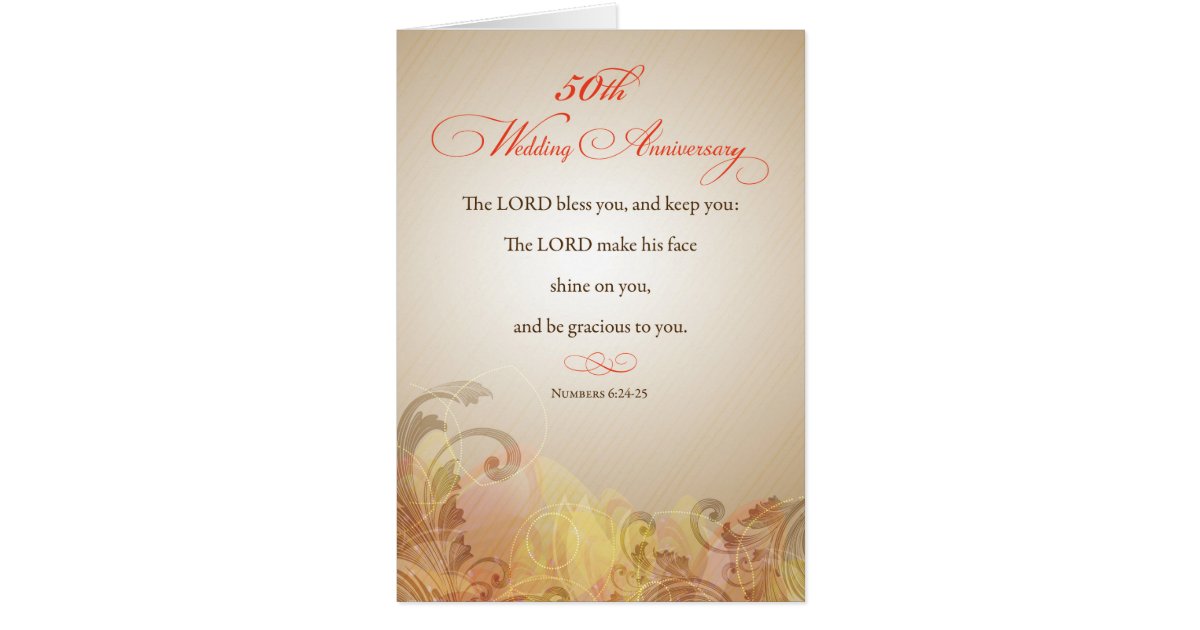 50th Wedding Anniversary Religious  Lord Bless K Card 