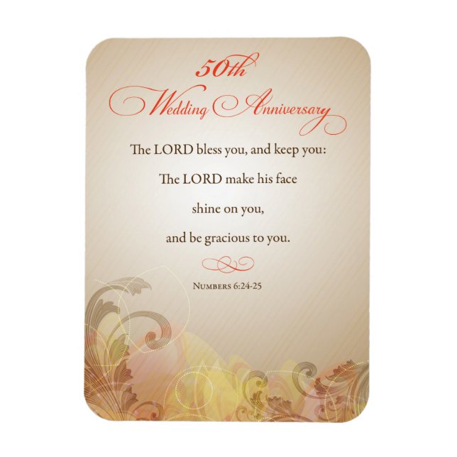 50th Wedding Anniversary, Religious Lord Bless Magnet (Vertical)