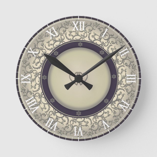 50th Wedding Anniversary Round Clock (Front)