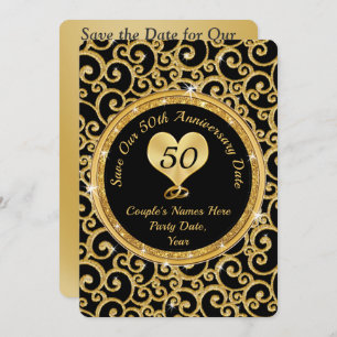 50th Wedding Anniversary Save the Date Cards