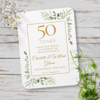 50th Wedding Anniversary Save the Date Greenery