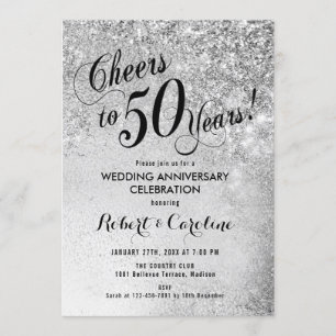 50th Wedding Anniversary Silver Invitation
