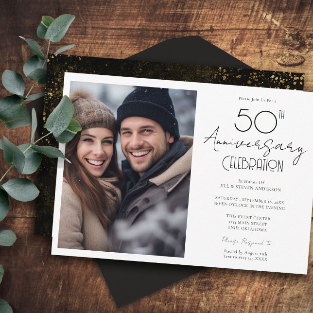 50th Wedding Anniversary Single Photo Invitation (Creator Uploaded)