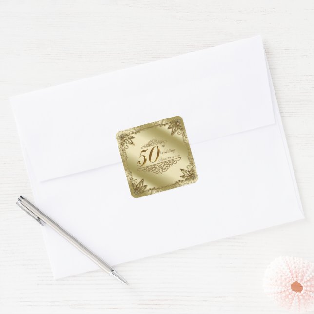 50th Wedding Anniversary Stickers (Envelope)