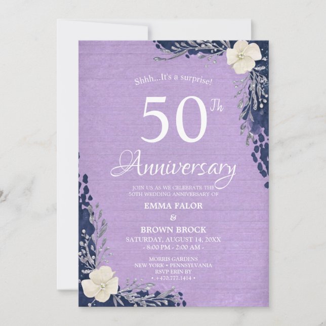 50th Wedding Anniversary Surprise Invitation (Front)