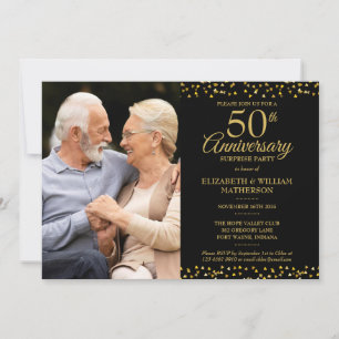 50th Wedding Anniversary Surprise Party 2 Photos Invitation
