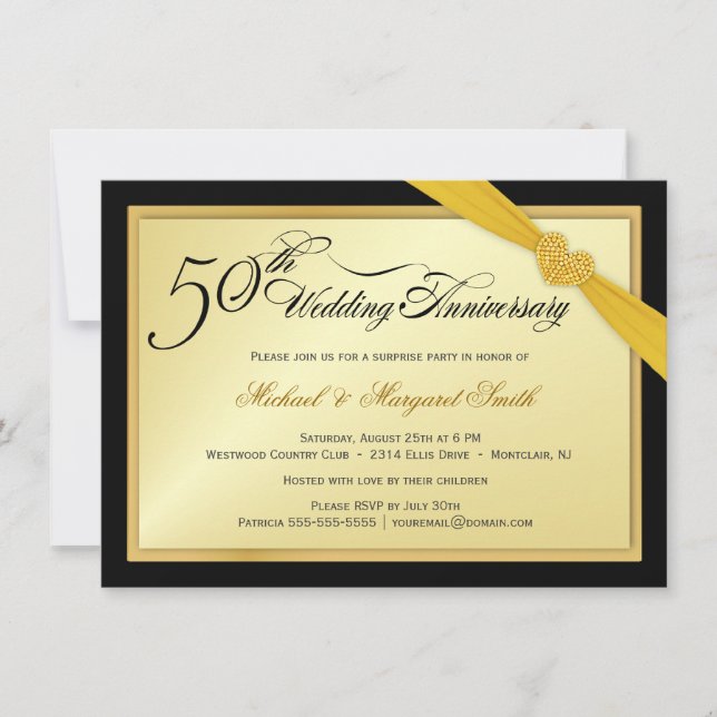 50th Wedding Anniversary Surprise Party Invitation (Front)