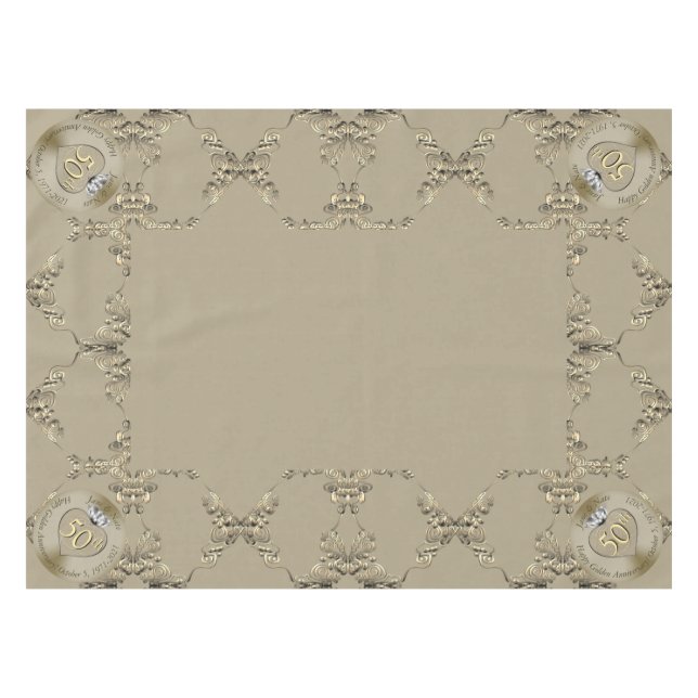 50th Wedding Anniversary Tablecloth (Front (Horizontal))