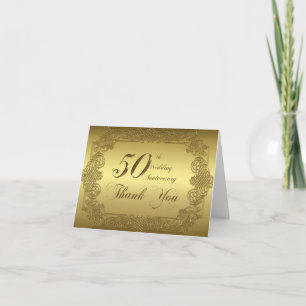 50th Wedding Anniversary Thank You Note Card