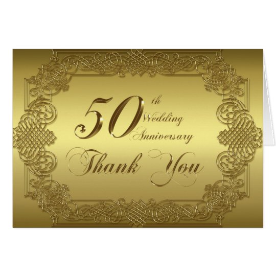 50th Wedding  Anniversary  Thank  You  Note Card  Zazzle