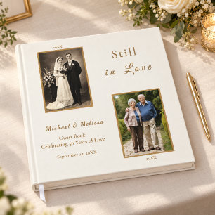 50th Wedding Anniversary Then and Now Photo Guest Book