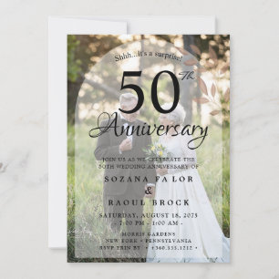50th Wedding Anniversary Then And Now  Photo Invitation