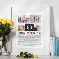 50th Wedding Anniversary Things I Love List Photo