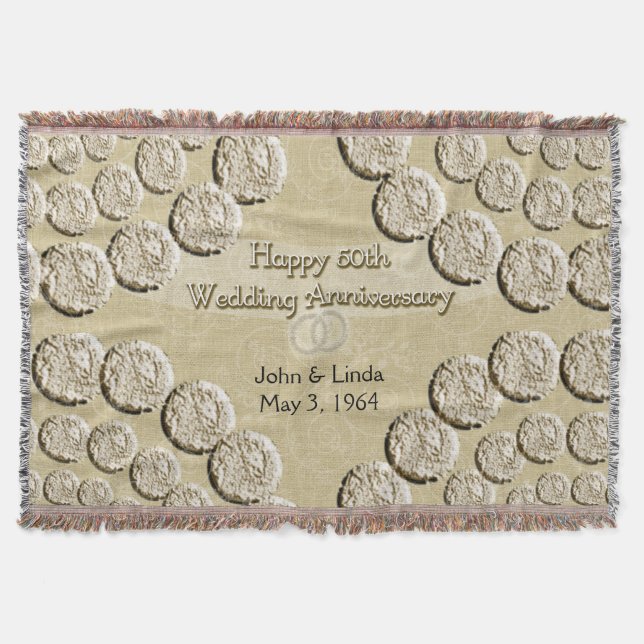 50th Wedding Anniversary Throw Blanket (Front)