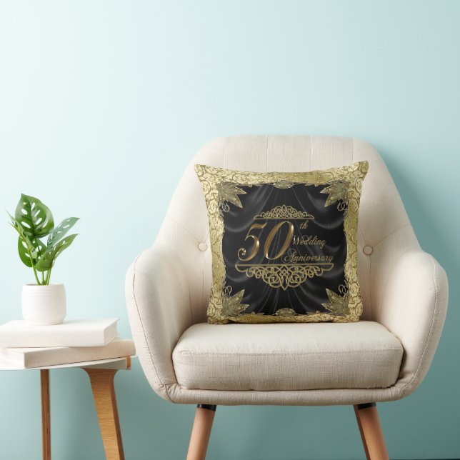 50th Wedding Anniversary Throw pillow (Chair)