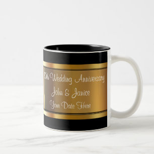 50th Wedding Anniversary Two-Tone Coffee Mug