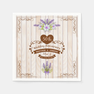 50th Wedding Anniversary Vintage Paper Napkins