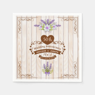 50th Wedding Anniversary Vintage Paper Napkins