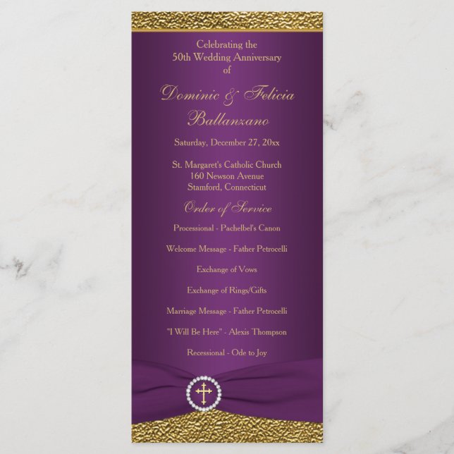 50th Wedding Anniversary Vow Renewal Program (Front)