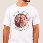 50th Wedding Anniversary We Still Do Custom Photo T-Shirt<br><div class="desc">"We still do, since 1973" custom photo wedding anniversary matching t-shirts for married couples to celebrate their 50th marriage (or 60th, 75th, etc, just clic personalise to change the years). Customise both sides of this t-shirt with the couple's names, wedding picture and date. In the back it features the text...</div>