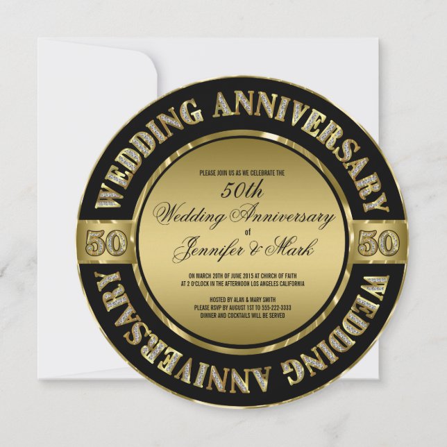 50th Wedding Anniversary-Wedding Horse & Carriage Invitation (Front)