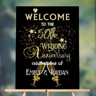 50th Wedding Anniversary Welcome Sign