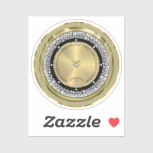 50th wedding Anniversary white diamonds & gold