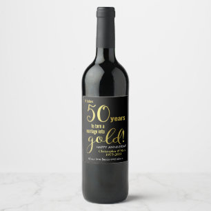 50th Wedding Anniversary Wine Label