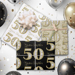 50th Wedding Anniversary Wrapping Paper<br><div class="desc">An assorted selection of 50th wedding anniversary wrapping paper illustrated in gold glitter and diamonds to give your gifts a touch of elegance. Sheets come in gold lettering with white,  gold and black backgrounds.</div>