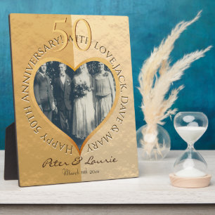50th Wedding AnniversaryTabletop Plaque with Easel