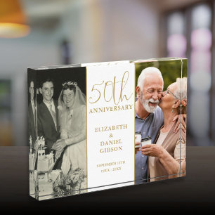 50th Wedding Golden Anniversary 2 Photo Block