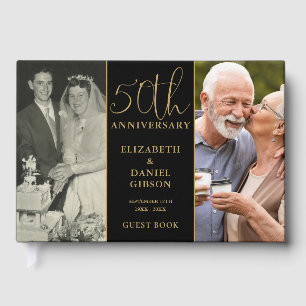 50th Wedding Golden Anniversary 2 Photo Guest Book